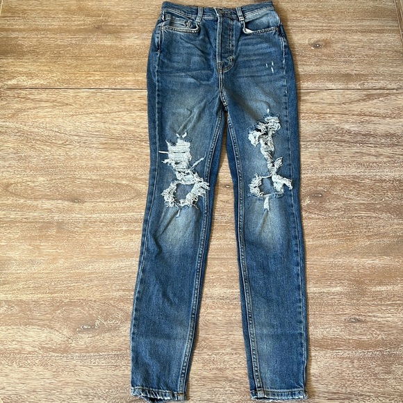Free People Phoenix Ripped Skinny Jeans Women's Denim Size 26 - Picture 2 of 14